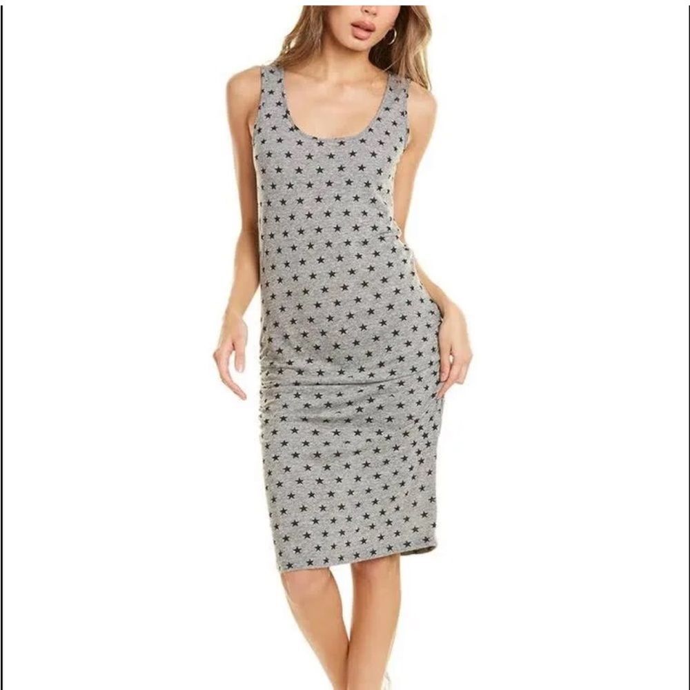 Monrow Gray Star Print Midi Dress
